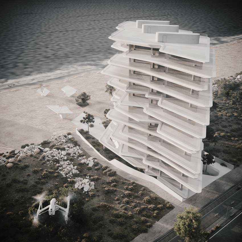 picture no. 13 of Fluid Beach Tower project, designed by Mohammad Reza Kohzadi