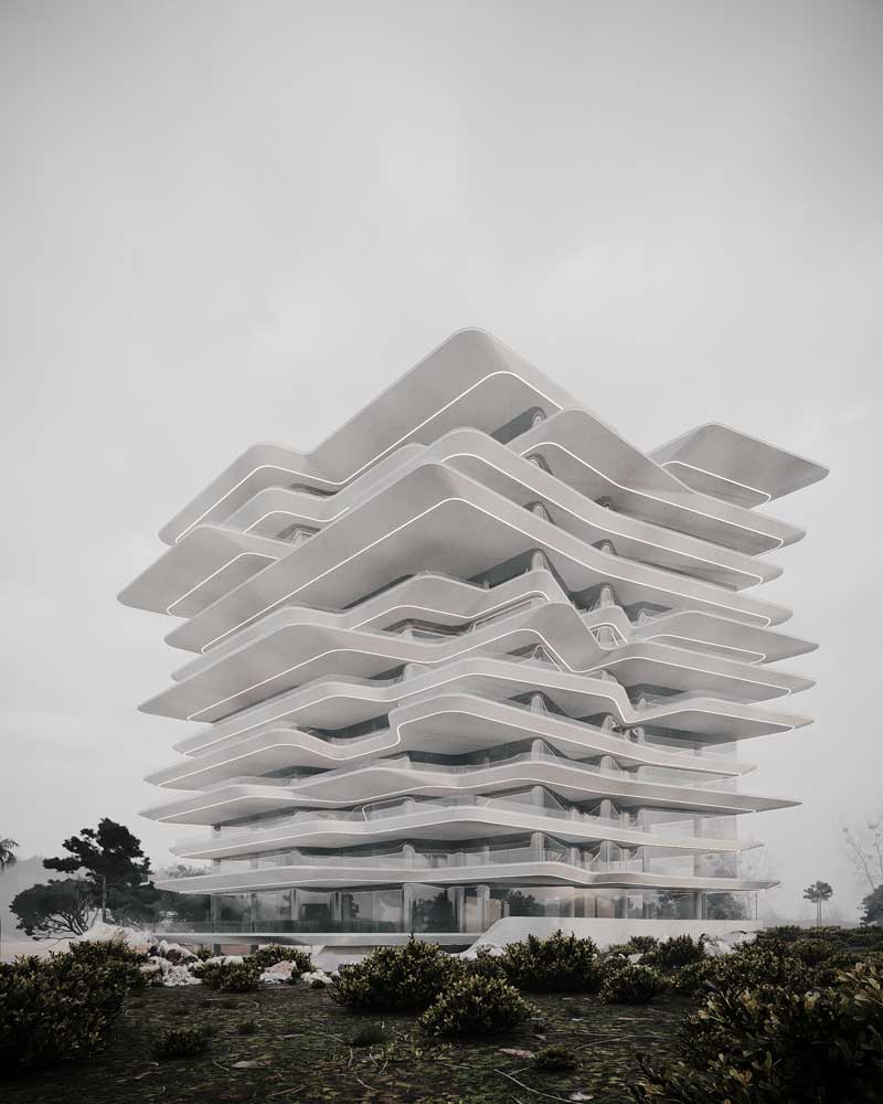picture no. 7 of Fluid Beach Tower project, designed by Mohammad Reza Kohzadi
